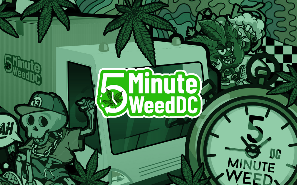 Official site image from 5 Minute Weed DC showing listed products or brand materials.
